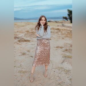 By Together Sequin Midi Skirt Holiday Skirt Party Skirt